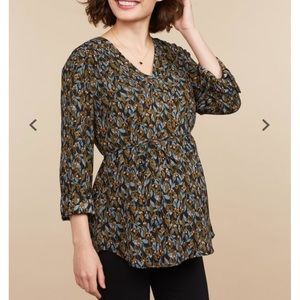 Drop Shoulder Convertible Sleeve Maternity Top LRG